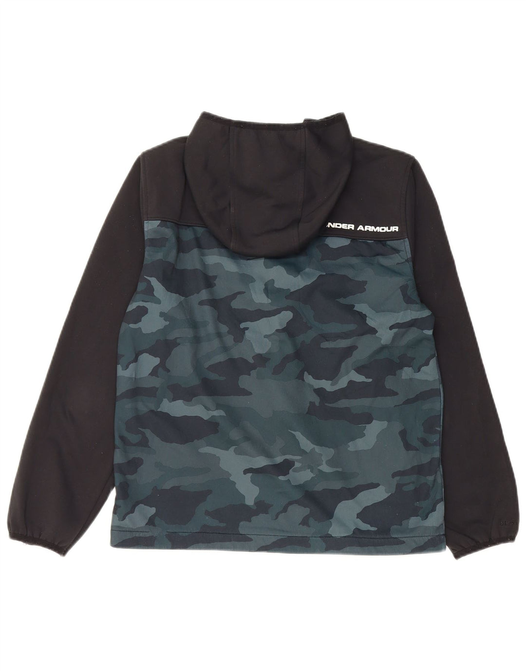 Under Armour Boys Zip Hoodie Sweater 11-12 År Stor Sort Camouflage
