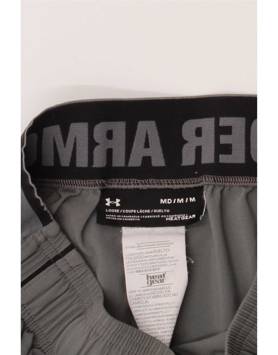 Under Armour Herre Heat Gear Graphic Sports Shorts Medium Grey Polyester