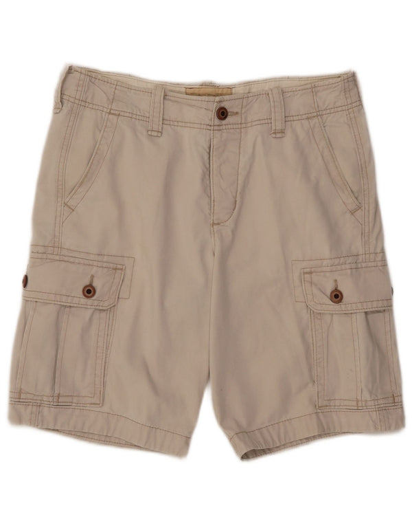 Hollister Mens Cargo Shorts W31 Medium  Beige Cotton