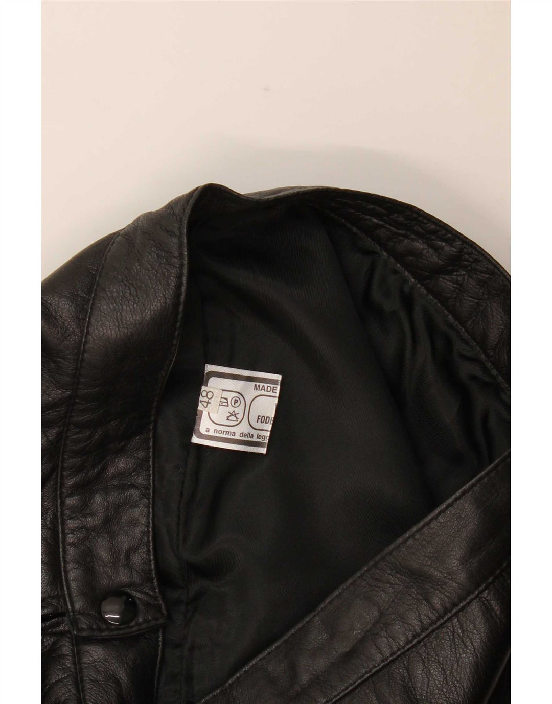Vintage dame mini læder nederdel W30 Medium Sort