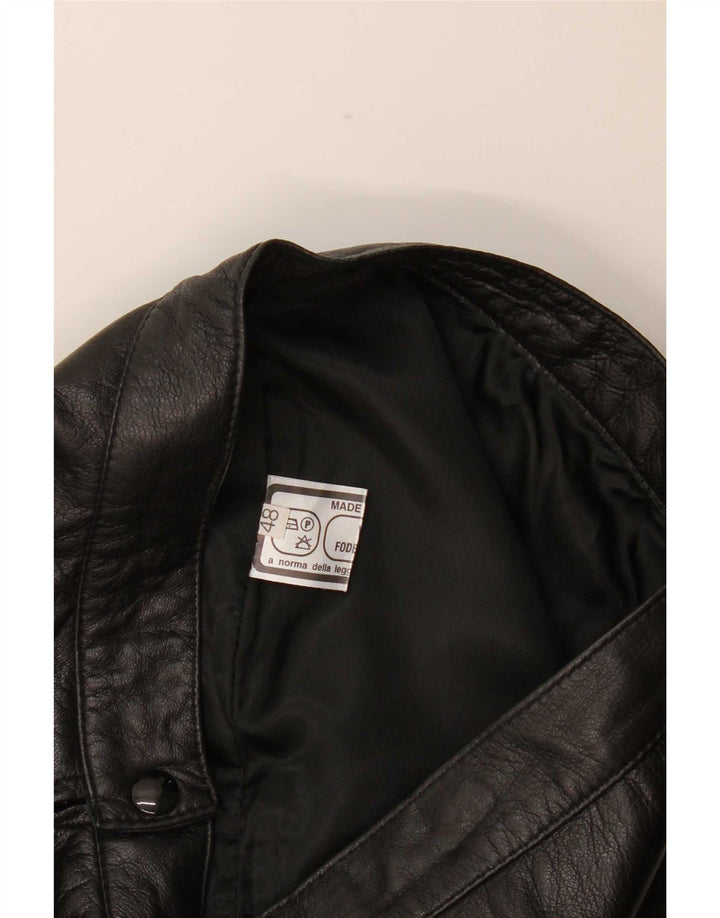 Vintage dame mini læder nederdel W30 Medium Sort