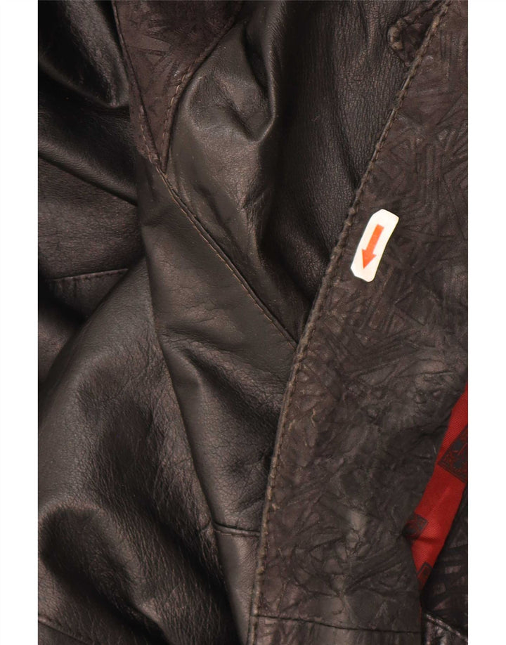 Vintage Dame Oversized Læderjakke UK 10 Small Black