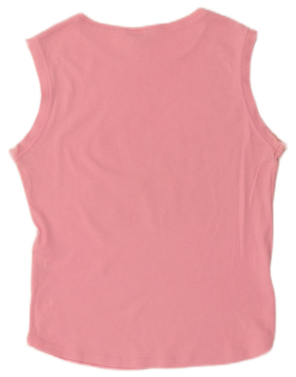 Guess Kvinders Grafisk Vest Top UK 14 Large Pink Bomuld