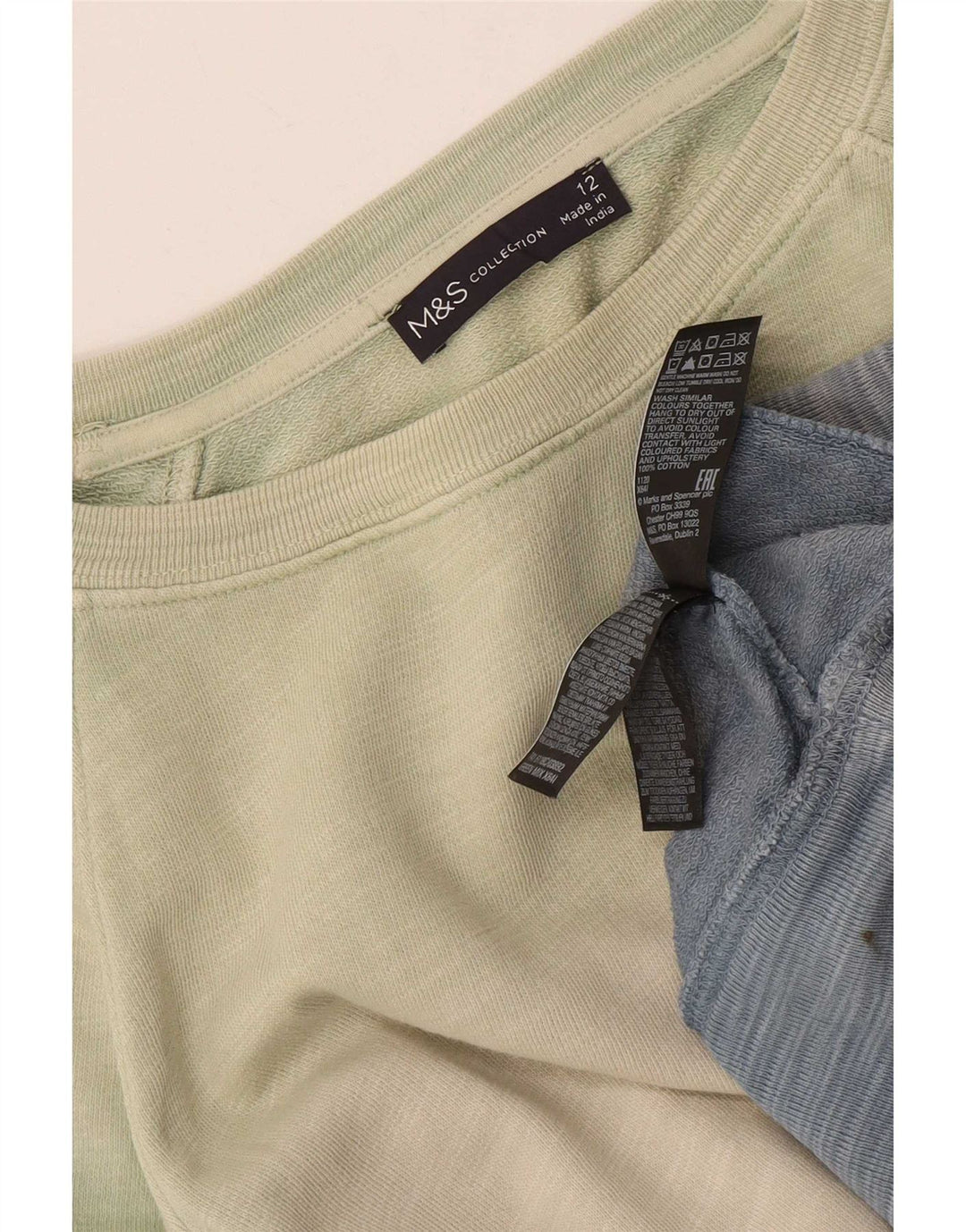 Marks & Spencer Dame Sweatshirt Jumper UK 12 Medium Green Colourblock