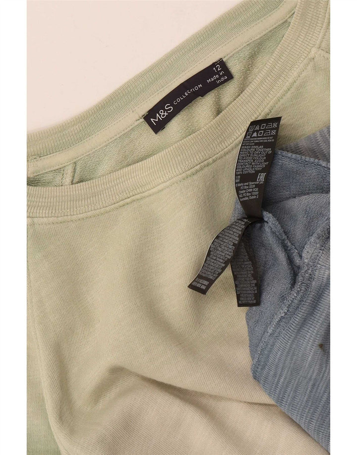 Marks & Spencer Dame Sweatshirt Jumper UK 12 Medium Green Colourblock