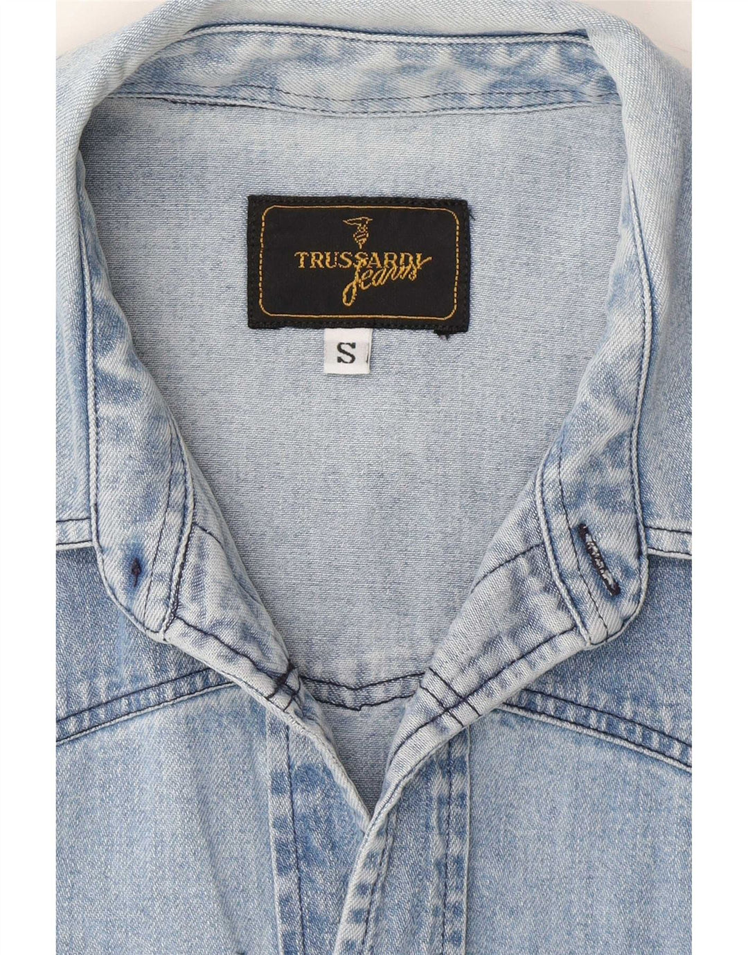 Trussardi Denimskjorte til mænd Small Blue