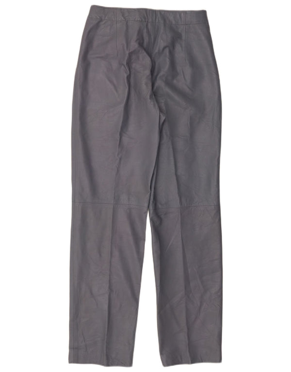 Vintage lige læderbukser til kvinder IT 46 Large W28 L32 Grå