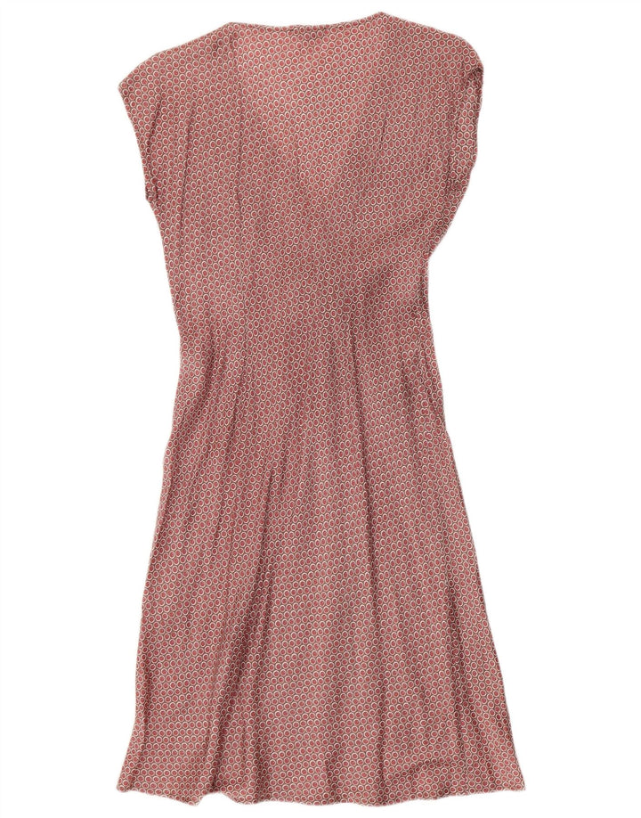 MAX & CO. Kvinders Front Tie A-Line Kjole UK 12 Medium Burgundy Plettet
