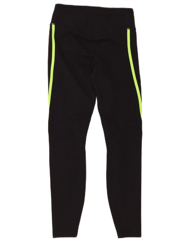 NIKE Womens Dri Fit Leggings UK 8 Small Black Colourblock Nylon