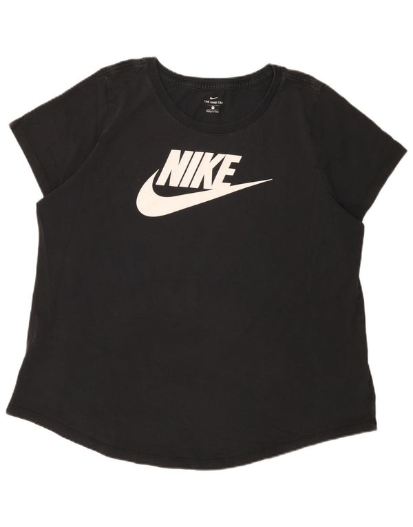Nike Grafisk T-Shirt Top UK 18 XL Sort Bomuld