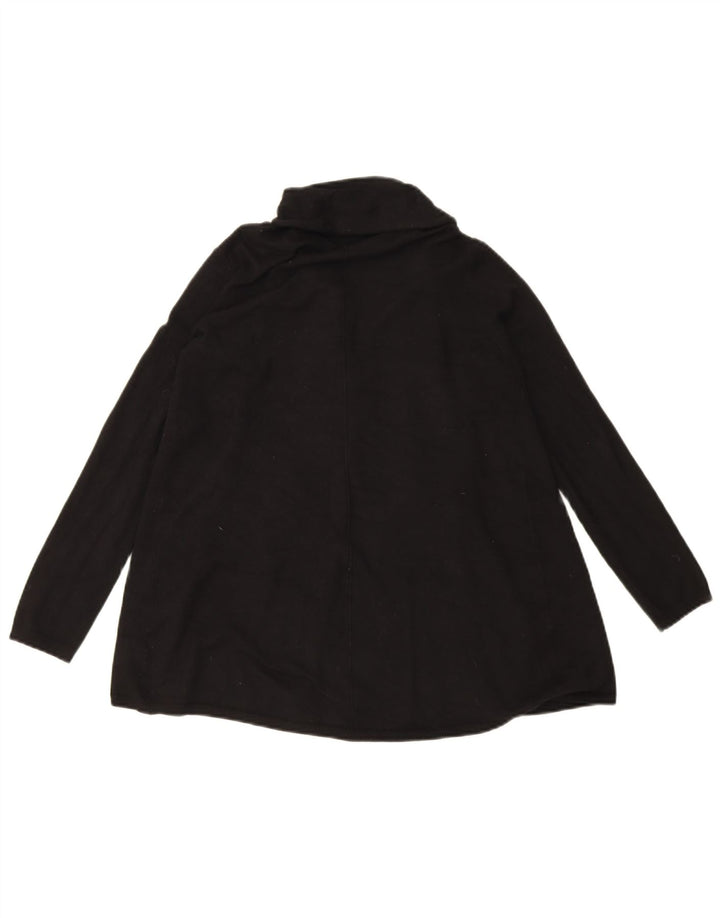 Zara Womens Oversized Open Cardigan Sweater UK 14 Medium Black