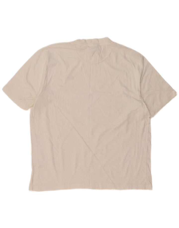 LACOSTE Herre T-Shirt Top Størrelse 6 XL Hvid Bomuld