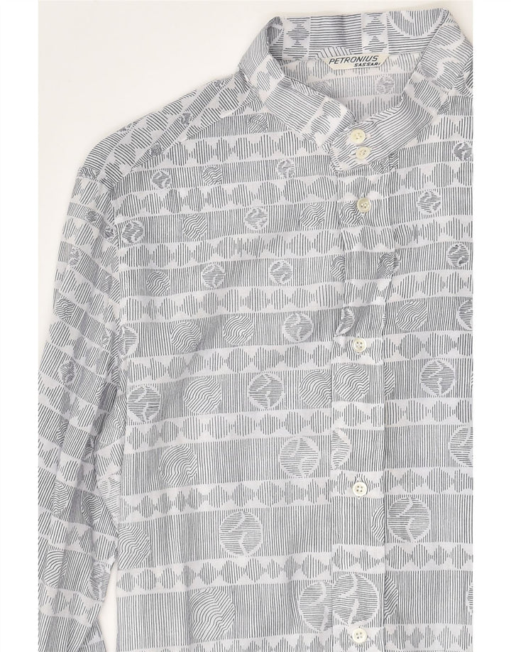 VINTAGE Womens Shirt UK 12 Medium Grey Fair Isle | Vintage Vintage | Thrift | Second-Hand Vintage | Used Clothing | Messina Hembry 