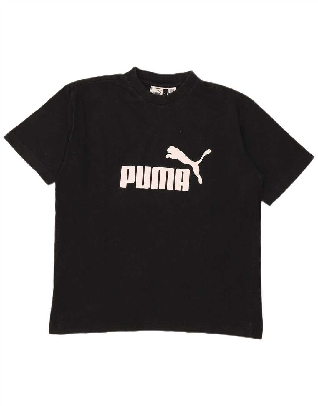 Puma Herre Grafisk T-Shirt Top Stor Sort Bomuld