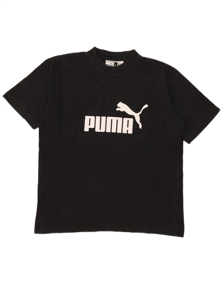 Puma Herre Grafisk T-Shirt Top Stor Sort Bomuld