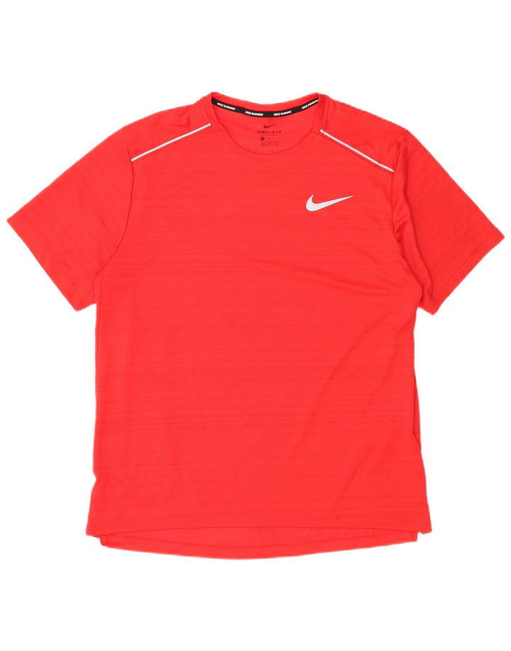 Nike Herre Dri Fit T-Shirt Top Stor Rød Polyester