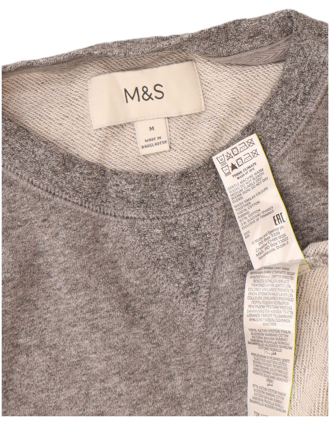 Marks & Spencer Herre sweatshirt Jumper Medium Grå Bomuld