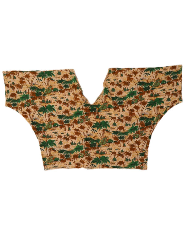 Vintage Dame Crop Top UK 12 Medium Multicolored Hawaiian
