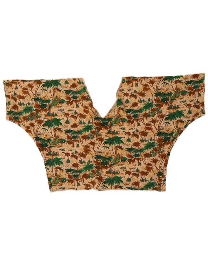Vintage Dame Crop Top UK 12 Medium Multicolored Hawaiian