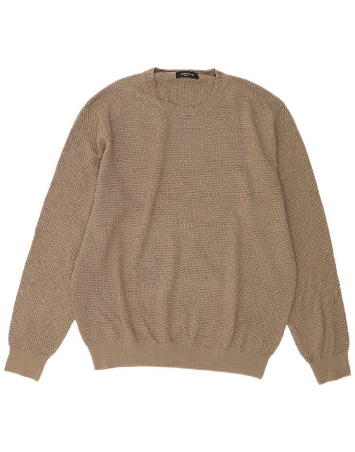 Massimo Dutti Herre Crew Neck Jumper Sweater XL Beige