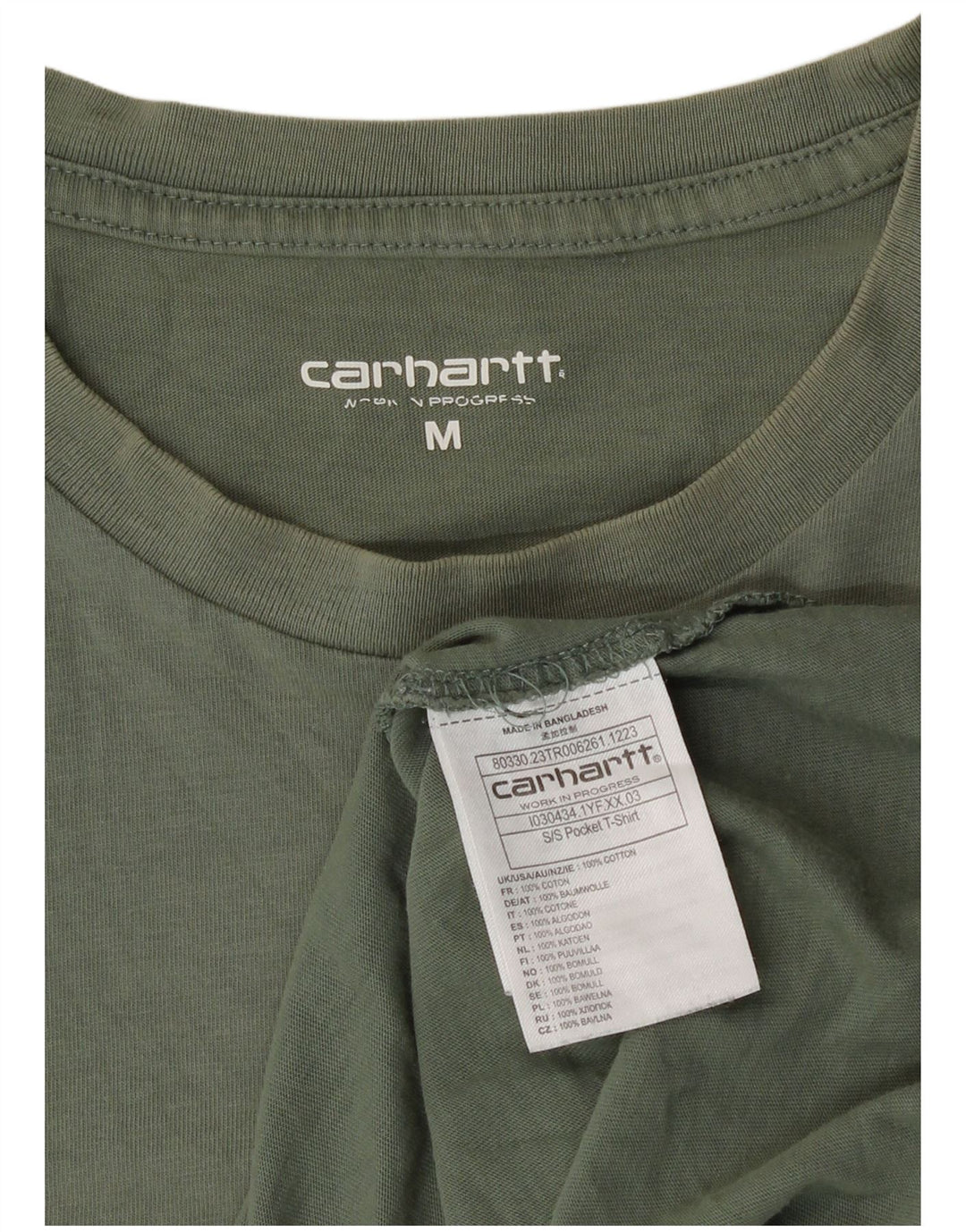 Carhartt Herre T-Shirt Top Medium Grøn Bomuld
