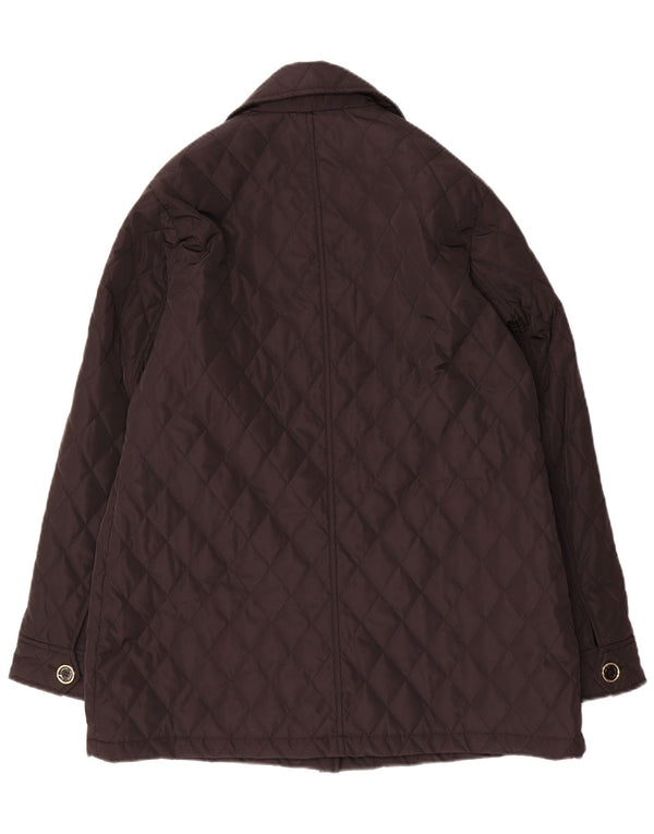 Michael Kors Womens Quilted Overcoat UK 16 Large Black Polyester