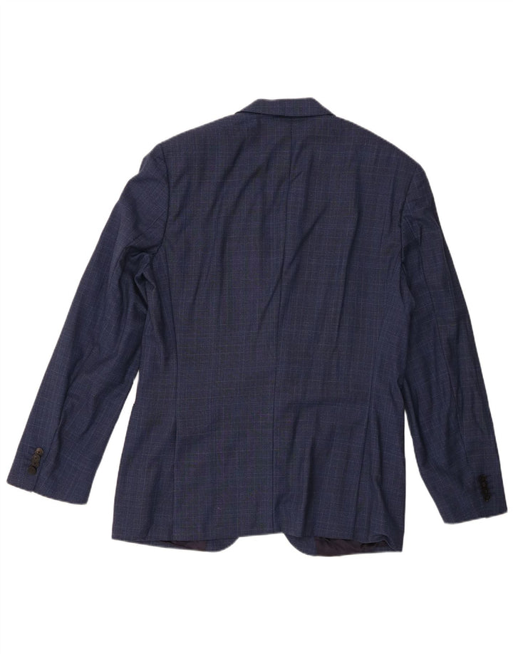 Hugo Boss Herre 2-knaps blazerjakke EU 50 Large Navy Blue Check