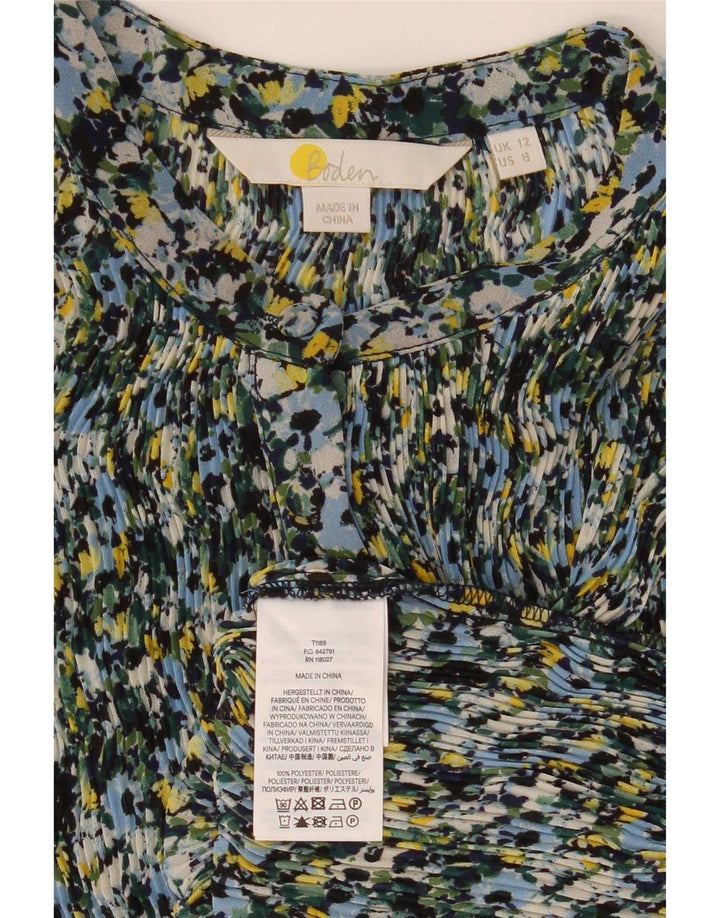 Boden Dame Skjorte Bluse UK 12 Medium Multicolored Floral Polyester