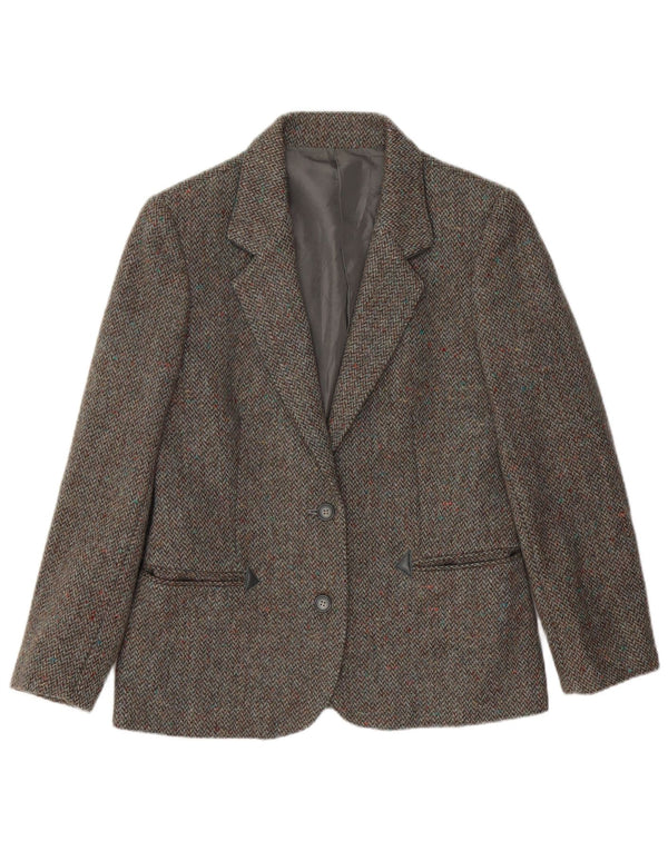 LANIFICO CAMPORE Dame 2-knaps blazerjakke IT 44 Medium Brun Chevron