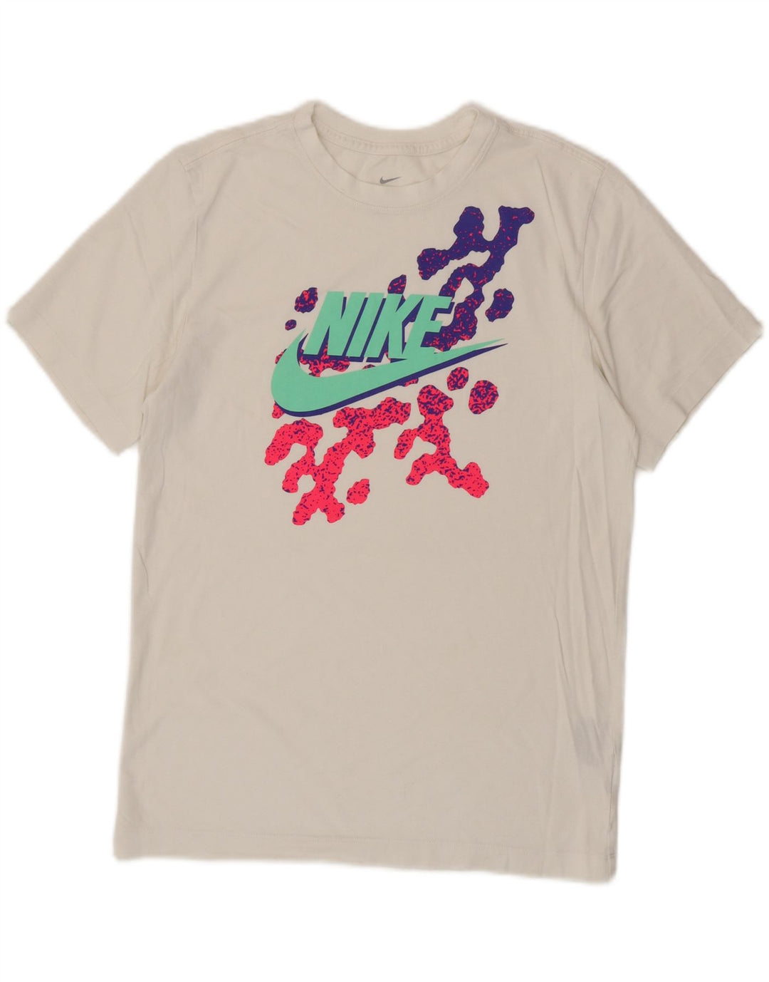 NIKE Grafisk T-shirt top XS Hvid bomuld til mænd