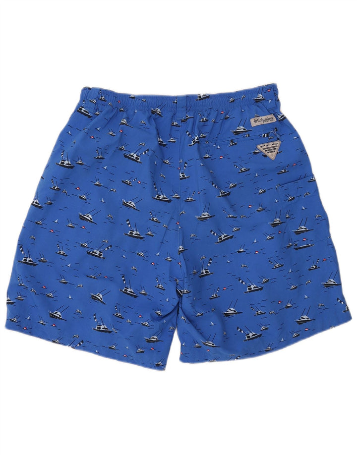 COLUMBIA Mens Graphic Swimming Shorts Medium  Blue Nylon