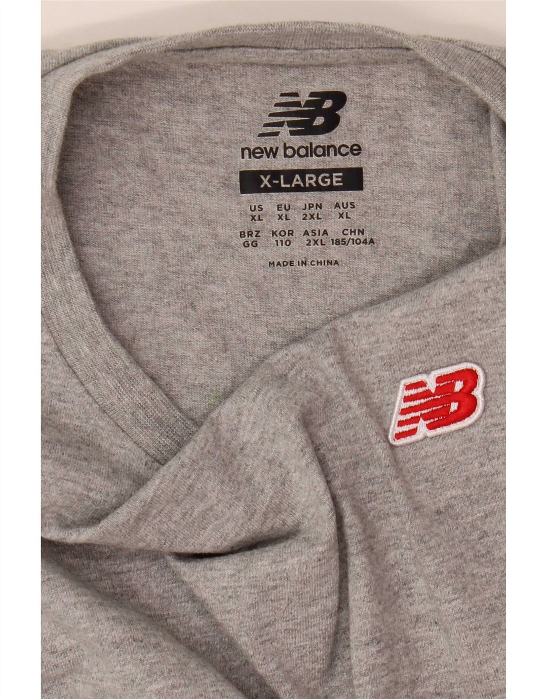New Balance Herre T-Shirt Top XL Grå Flecked