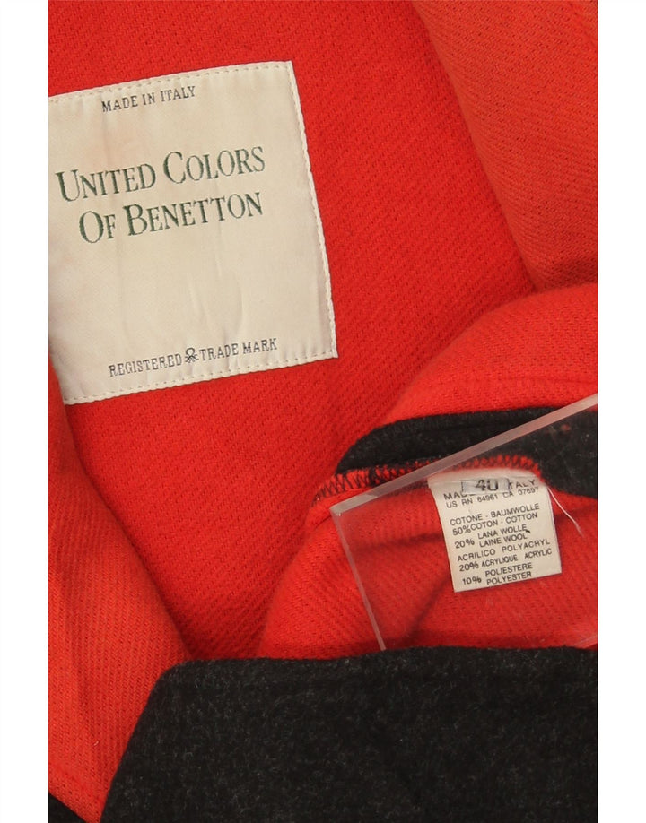 Benetton Dame Oversized 3 Button Blazer Jacket IT 40 Small Black