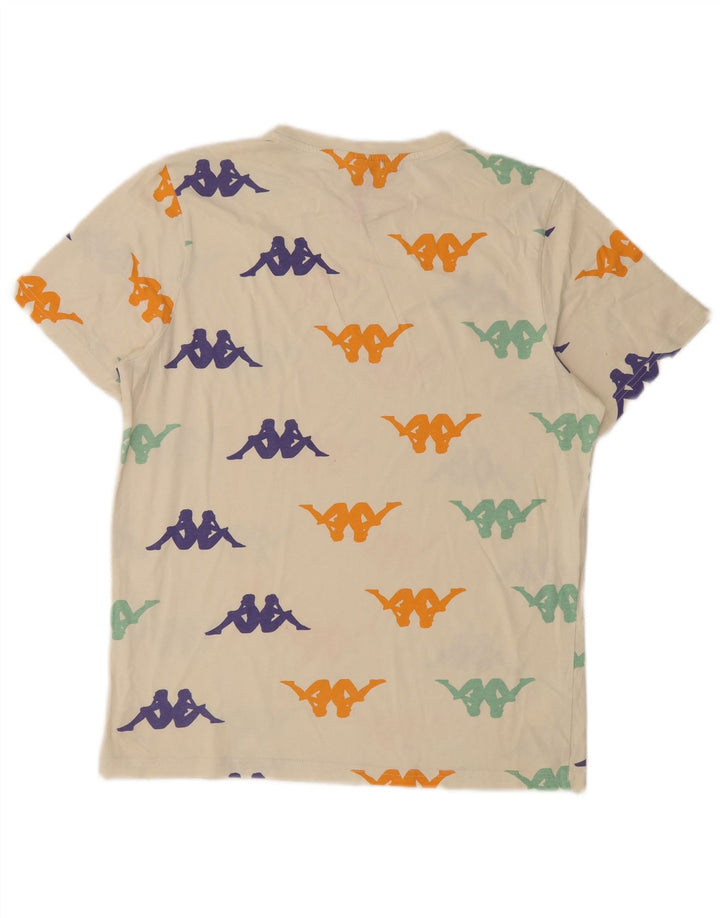 Kappa Herre Grafisk T-Shirt Top Medium White