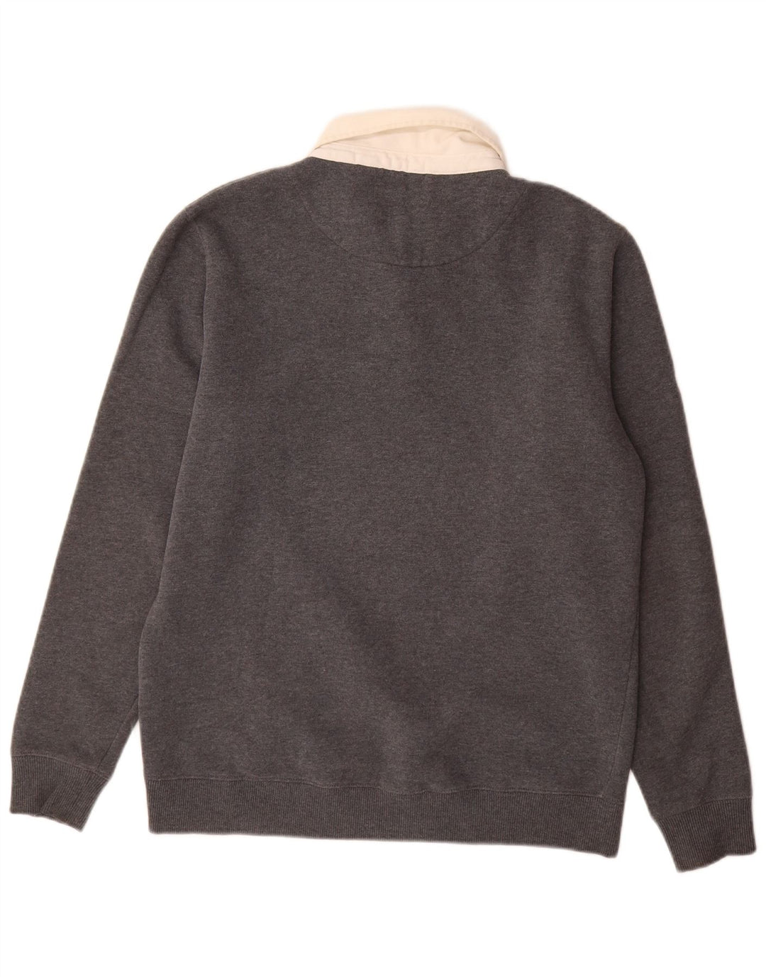 Superdry Polo-hals sweatshirt til mænd, stor grå bomuld