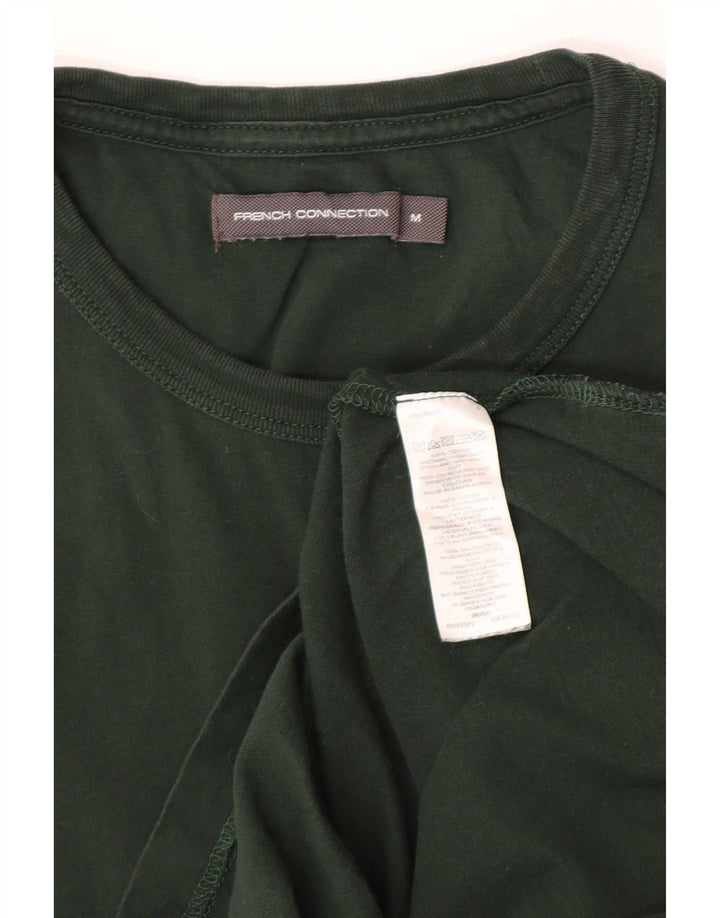 French Connection Dame T-Shirt Top UK 12 Medium Grøn Bomuld