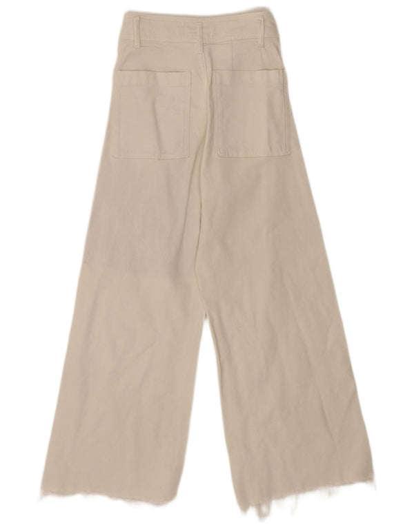 Zara Womens The Marine High Rise Straight Jeans EU 34 2XS W24 L24 Off White