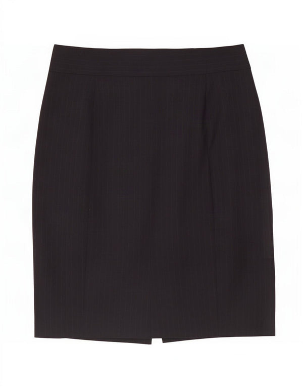 J. Crew Womens Pencil Skirt US 0 XS W28 Navy Blue Pinstripe Wool