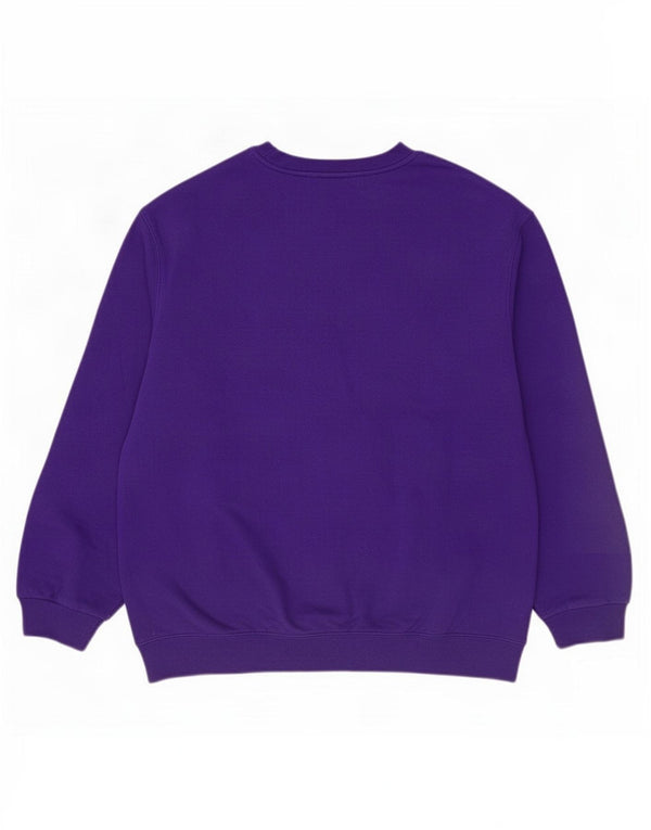 Sergio Tacchini Dame Sweatshirt Jumper UK 18 XL Lilla Bomuld