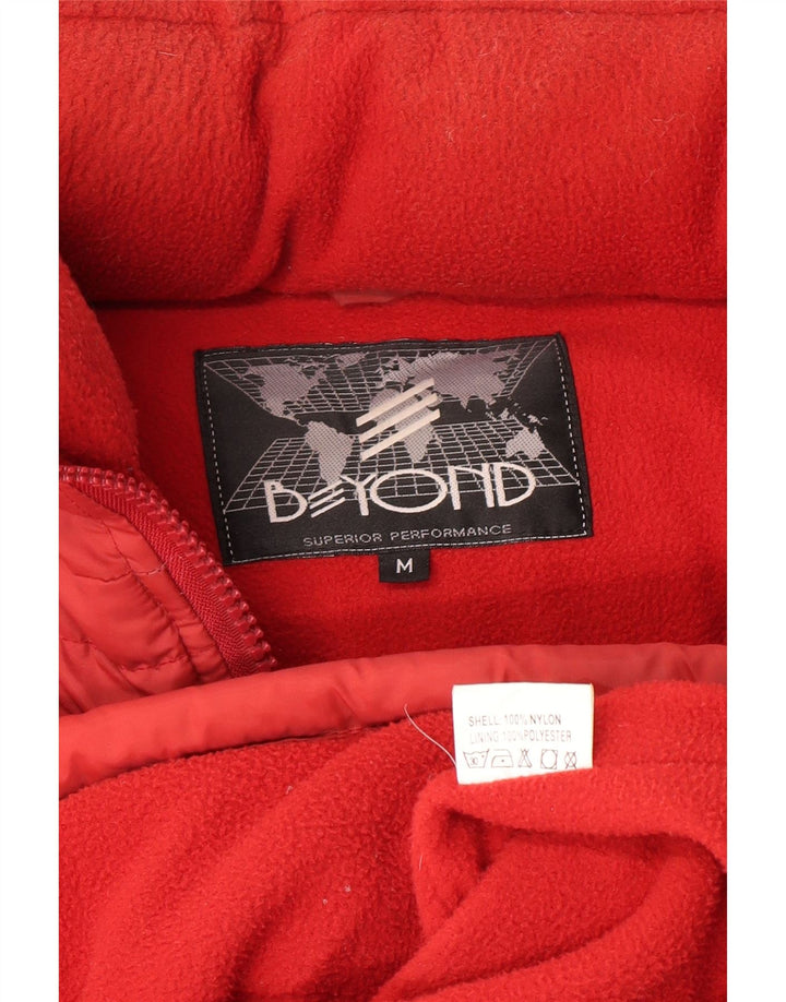 Beyond Herre polstret jakke UK 38 Medium Rød Colourblock Nylon