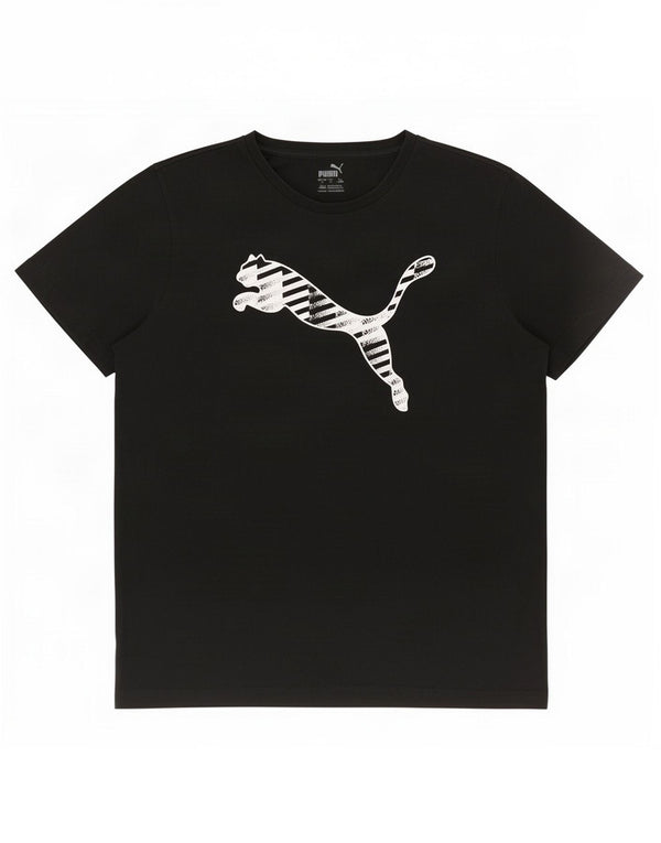 Puma Herre Grafisk T-Shirt Top Medium Sort Bomuld