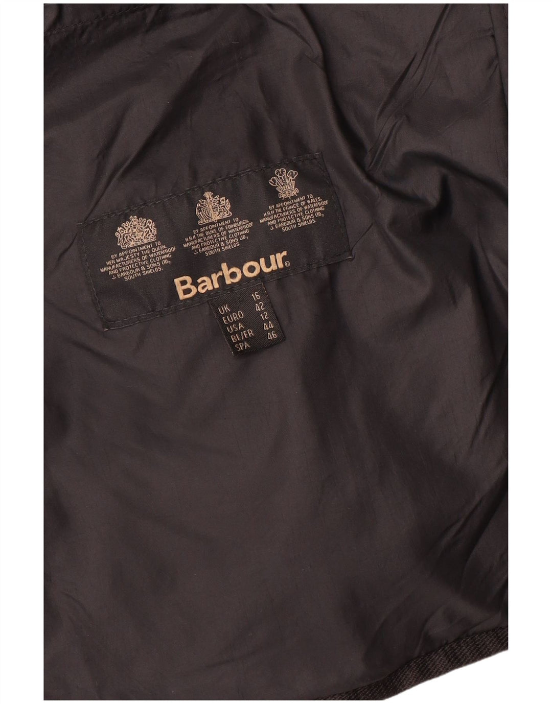 Barbour Quiltet jakke til kvinder UK 16 Stor sort polyamid