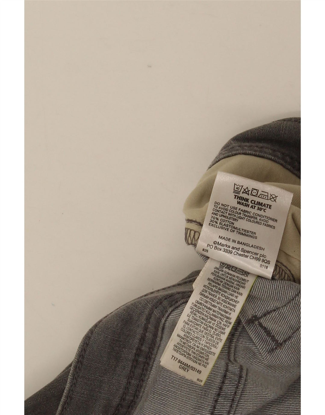 Marks & Spencer Straight Jeans til mænd W40 L29 Grå bomuld