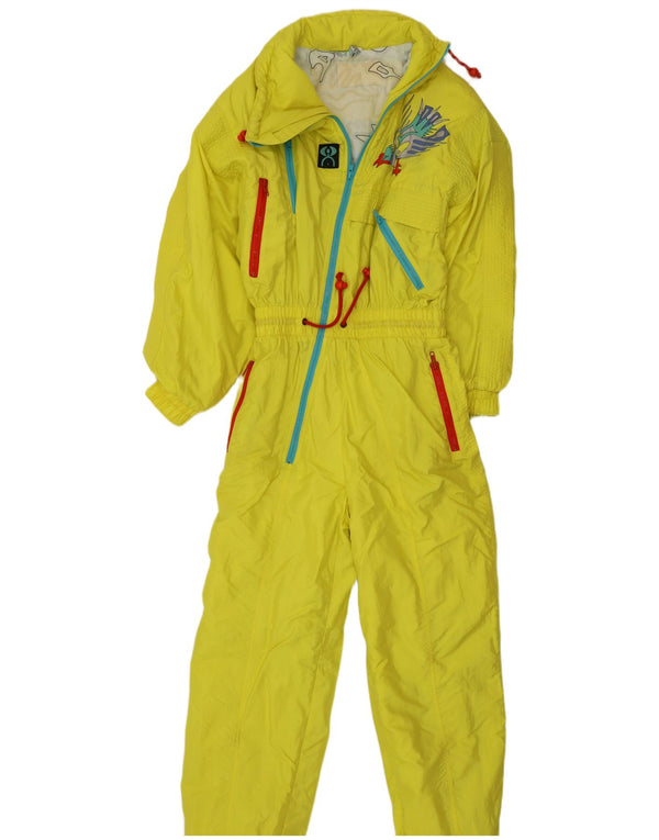 Vintage Herre Grafisk Ski Jumpsuit UK 38 Medium Gul Polyamid