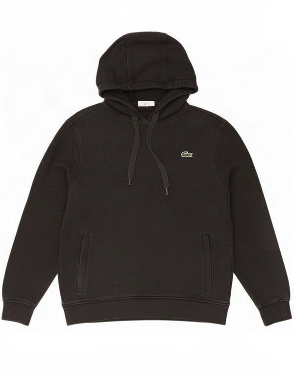 Lacoste Mens Hoodie Jumper Size 4 Medium Black Cotton