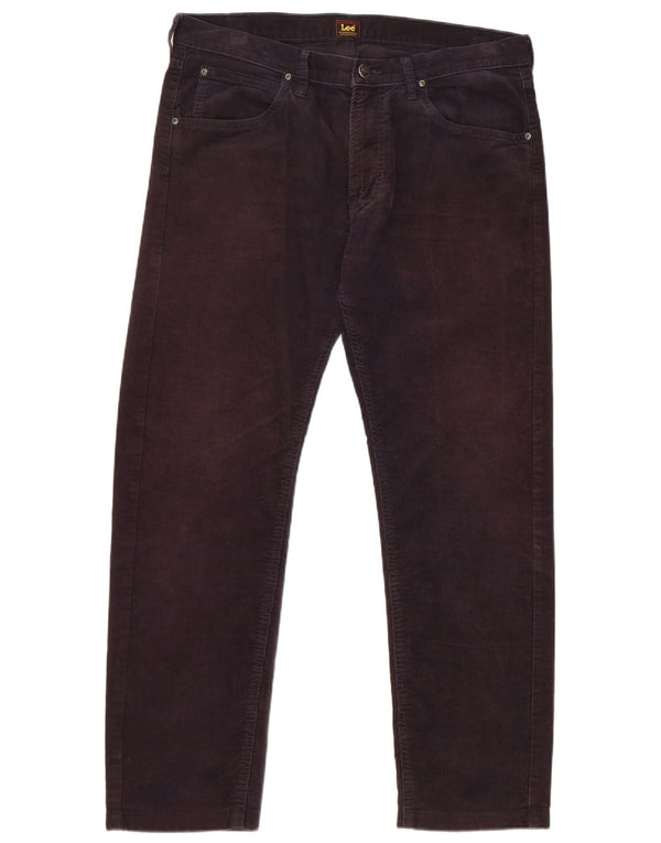 Lee Mens Daren Zip Fly Lige Corduroy Bukser W34 L29 Marineblå Bomuld
