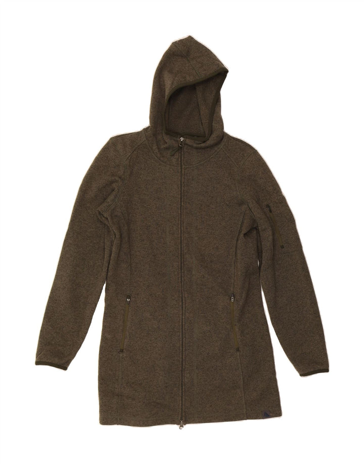 L.L.BEAN Womens Longline Zip Hoodie Sweater UK 10 Small Khaki Polyester Vintage L.L.Bean and Second-Hand L.L.Bean from Messina Hembry 