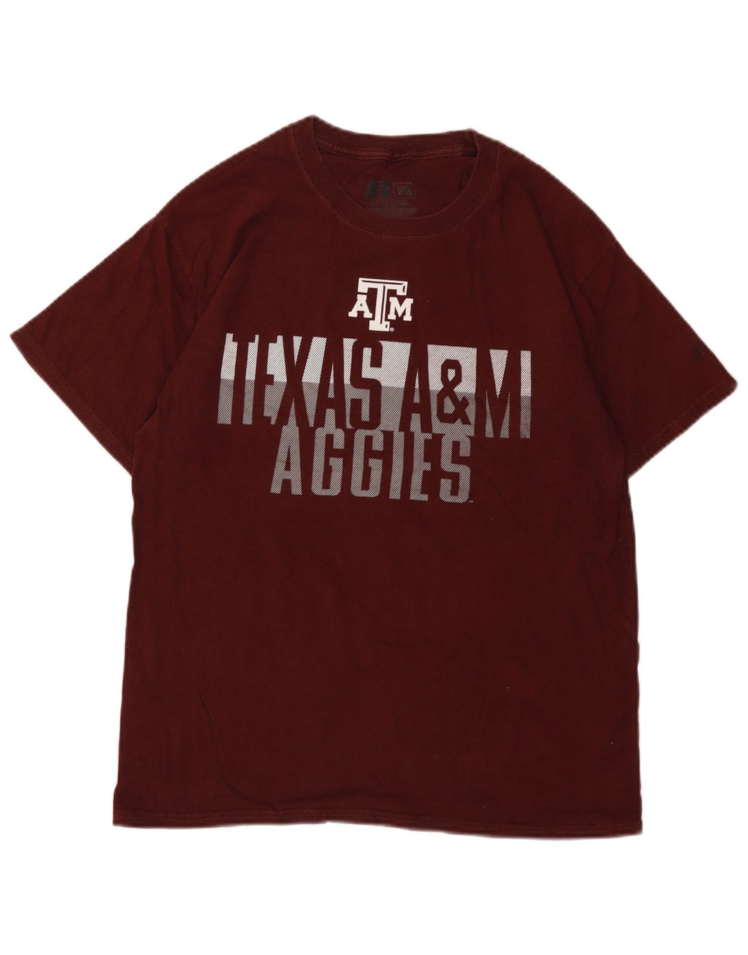 RUSSELL ATHLETIC Herre grafisk T-shirt top UK 38/40 Medium Burgundy