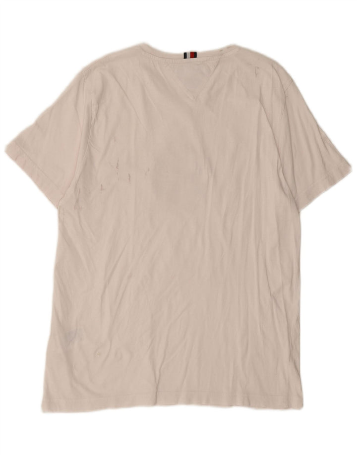 Tommy Hilfiger Herre Grafisk T-Shirt Top Stor Hvid Bomuld