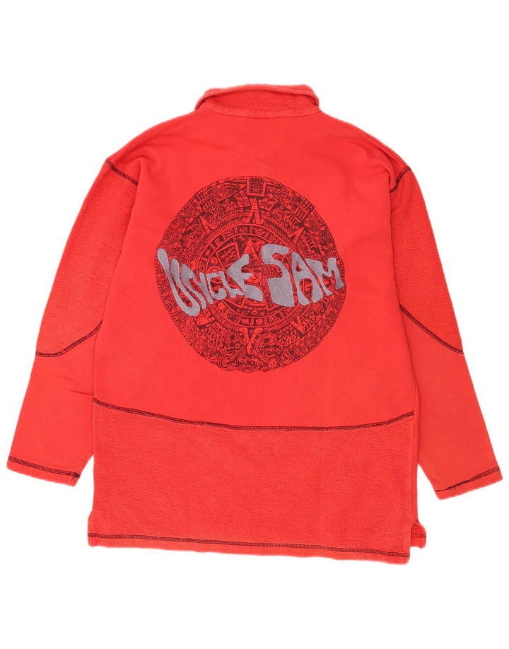 Onkel Sam Herre Grafisk Polo Neck Sweatshirt Jumper Stor Rød Bomuld